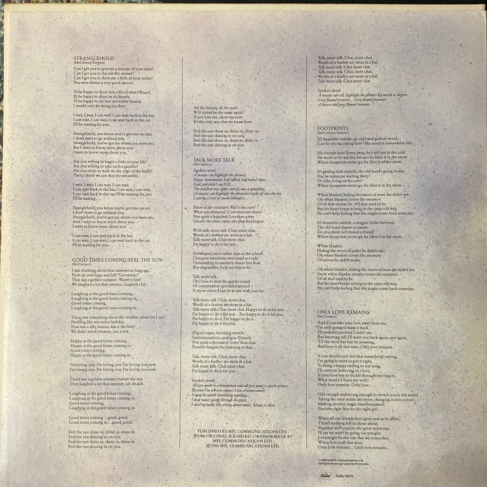 Paul McCartney - Press to play - 1986. Capitol Records Vinyl Record - Picture 6 of 9